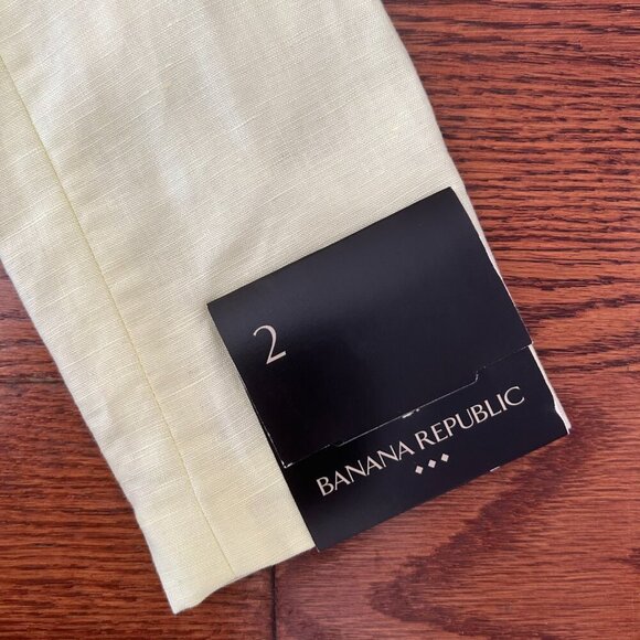NWT Banana Republic Butter Yellow Linen Blend Blazer Size 2 Preppy Academia Twee - Picture 8 of 13